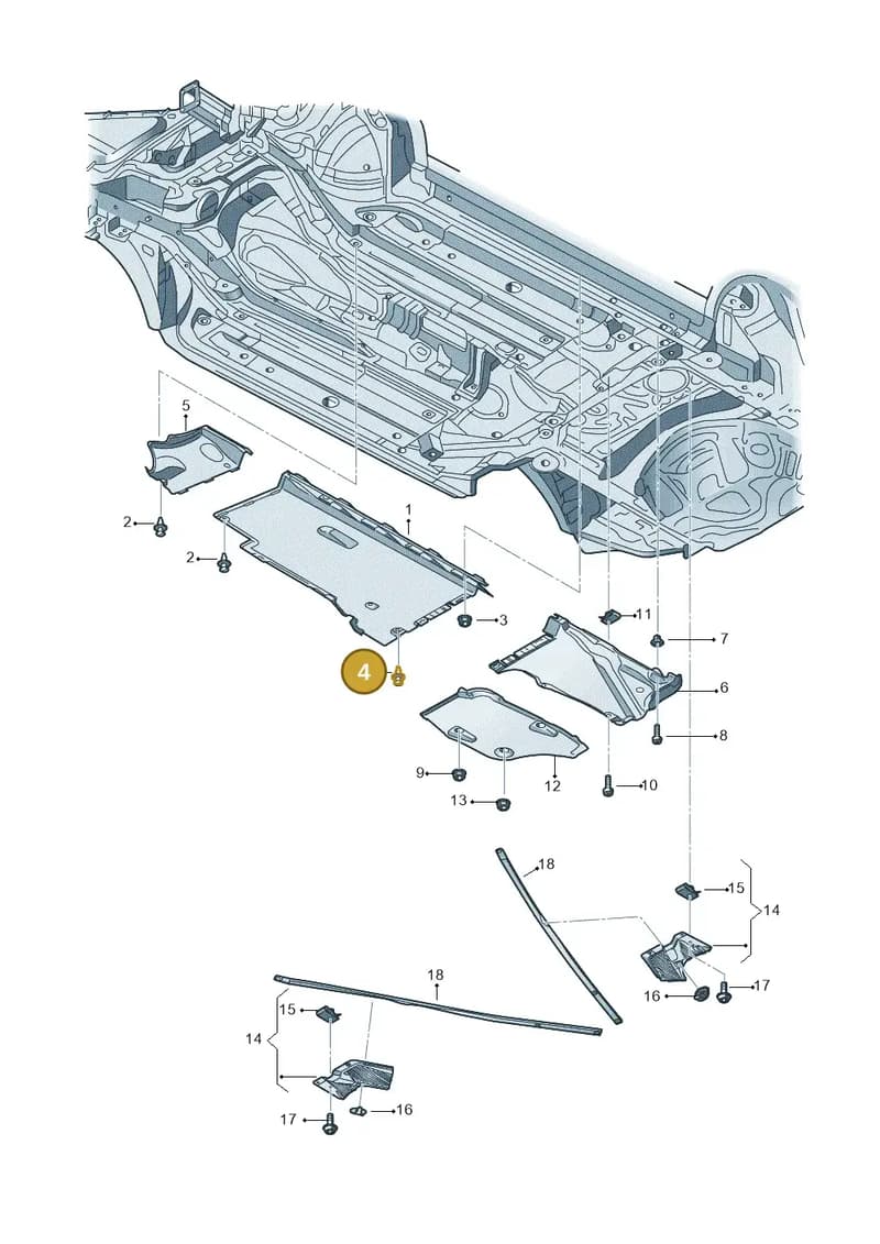 7L6018883 — Audi A6 Avant (2012-2018) diagram 711825000, position 4