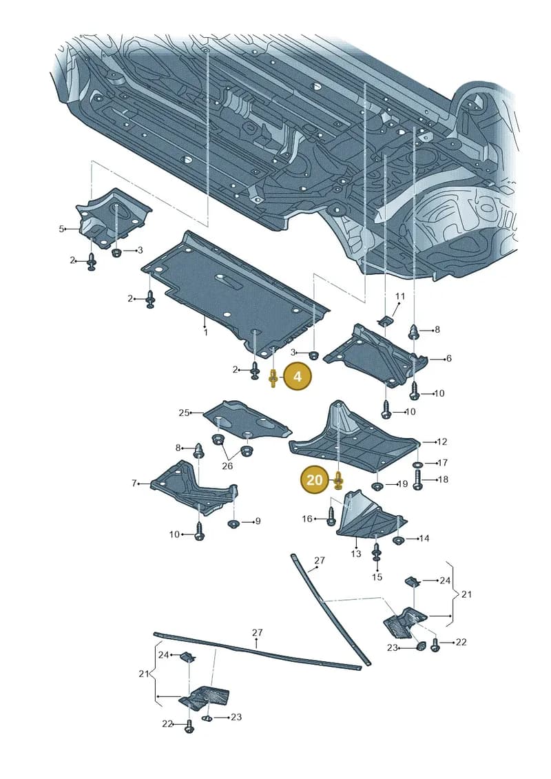 7L6018883 — Audi A6 (2014-2018) diagram 717825000, position 4+20