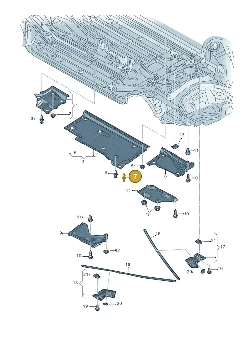 7L6018883 — Audi A7 Sportback (2014-2018) diagram 788825000, position 7