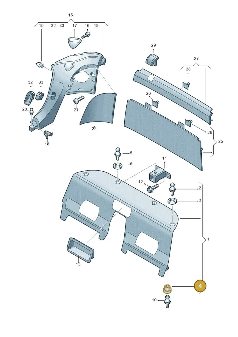 7L6127477 — Audi R8 qu. 5.2 (2012-2015) diagram 618863100, position 4