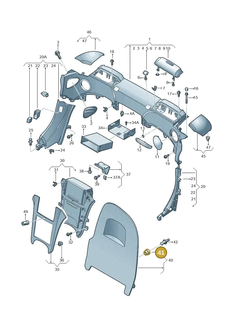 7L6127477 — Audi R8 qu. 5.2 (2012-2015) diagram 618867500, position 41