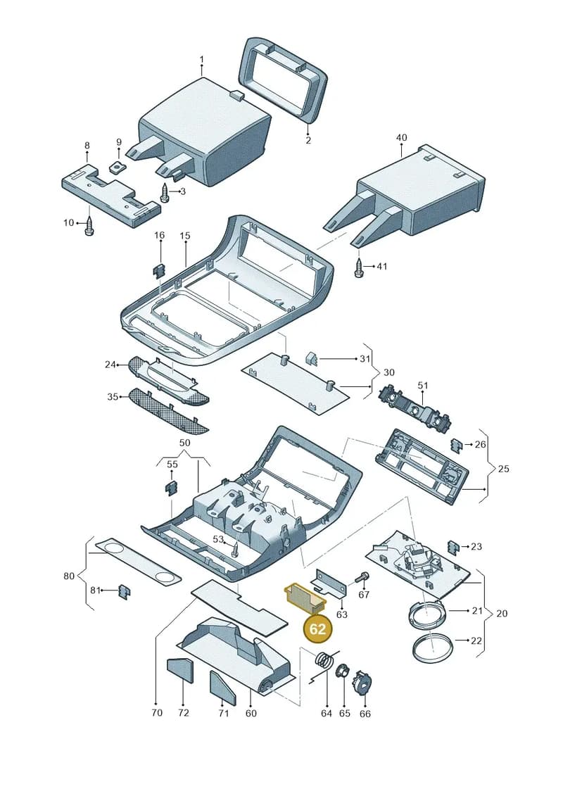7L6827581AY20 — Volkswagen TRANSPORTER/4MOTION    07 (2006-2007) diagram 410867500, position 62