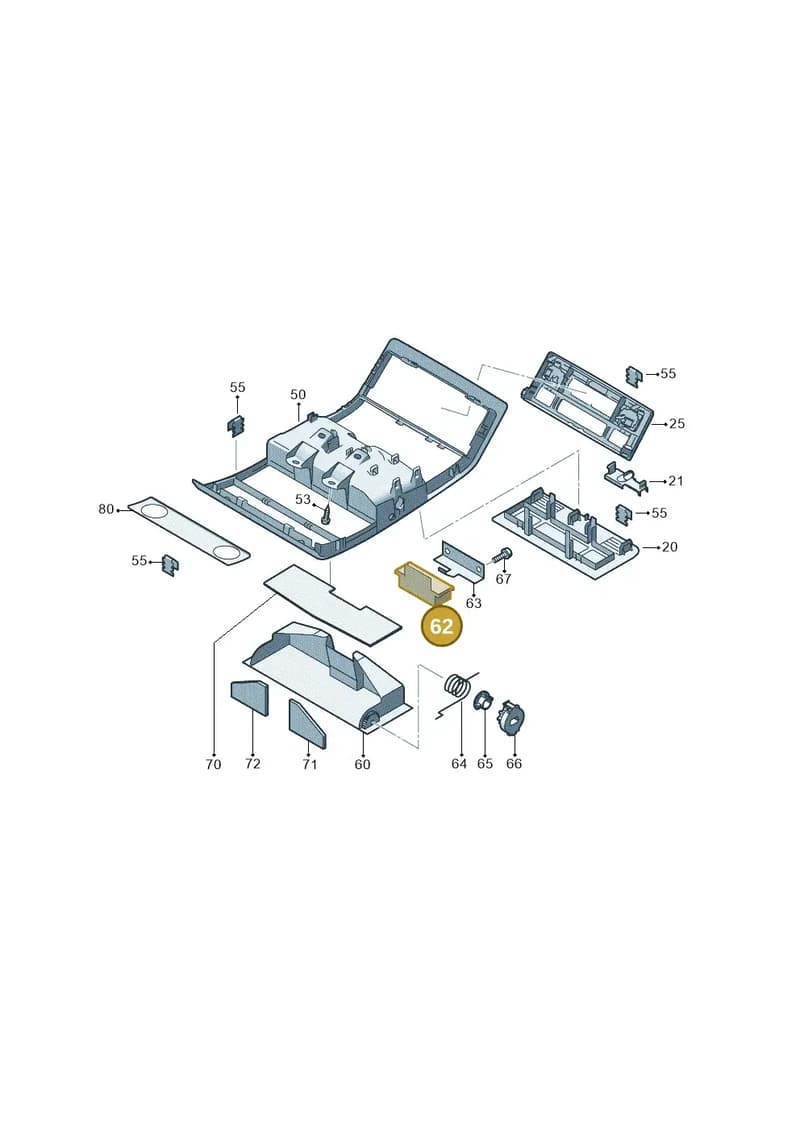 7L6827581AY20 — Volkswagen California Camper (2011-2015) diagram 452867500, position 62