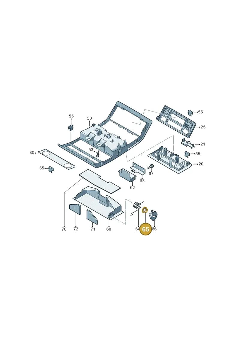 7L6857515 — Volkswagen California Camper (2011-2015) diagram 452867500, position 65