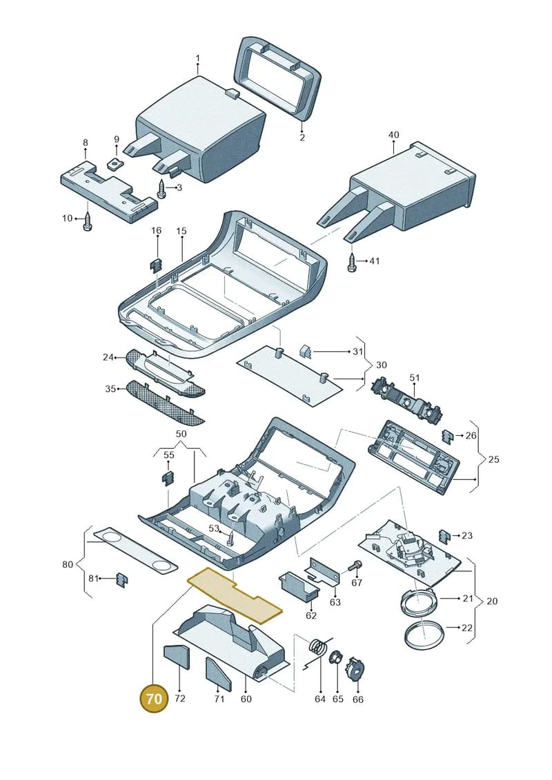 7L6867349A9B9 — Volkswagen TRANSPORTER/4MOTION    07 (2006-2007) diagram 410867500, position 70