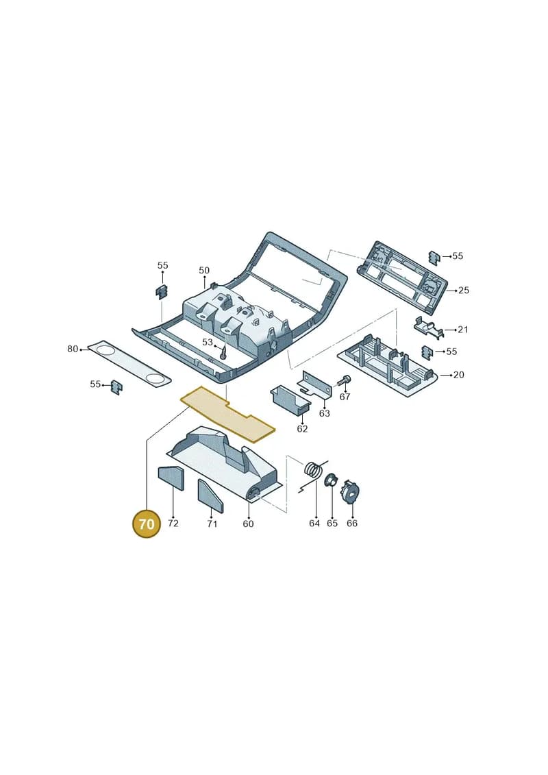 7L6867349A9B9 — Volkswagen California Camper (2011-2015) diagram 452867500, position 70
