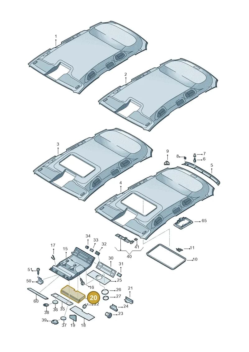 7L6868565CY20 — Volkswagen Touareg                08> (2007-) diagram 274867550, position 20