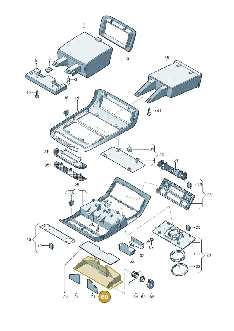 7L6868565CY20 — Volkswagen TRANSPORTER/4MOTION    07 (2006-2007) diagram 410867500, position 60