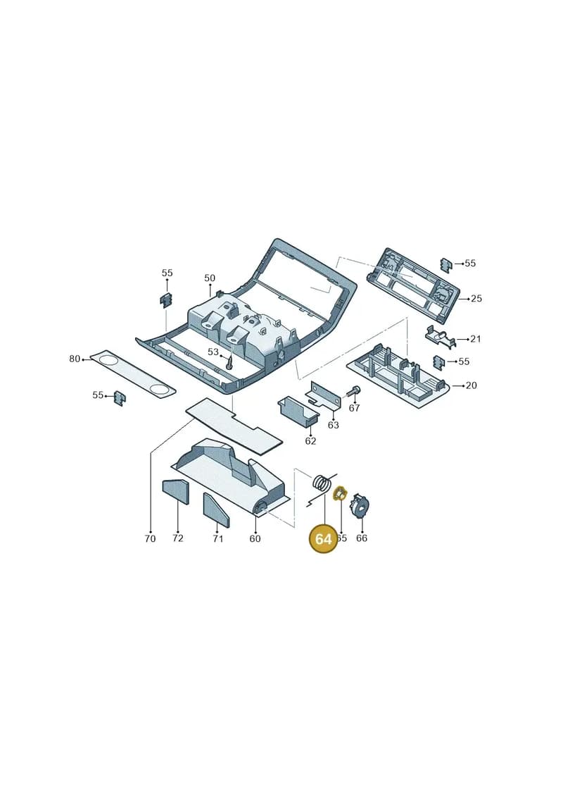 7L6881154A — Volkswagen California Camper (2011-2015) diagram 452867500, position 64