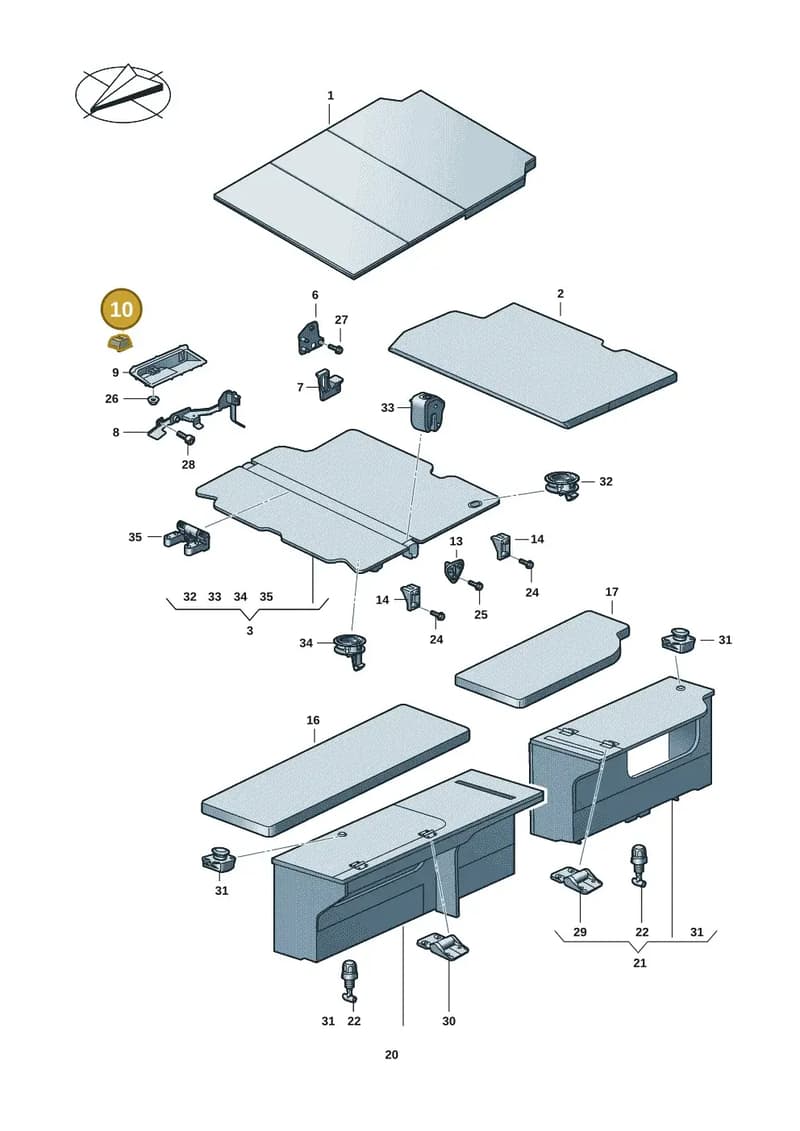 7LA067033ANA2 — Volkswagen Caravelle (2019-2024) diagram 7ep067040, position 10