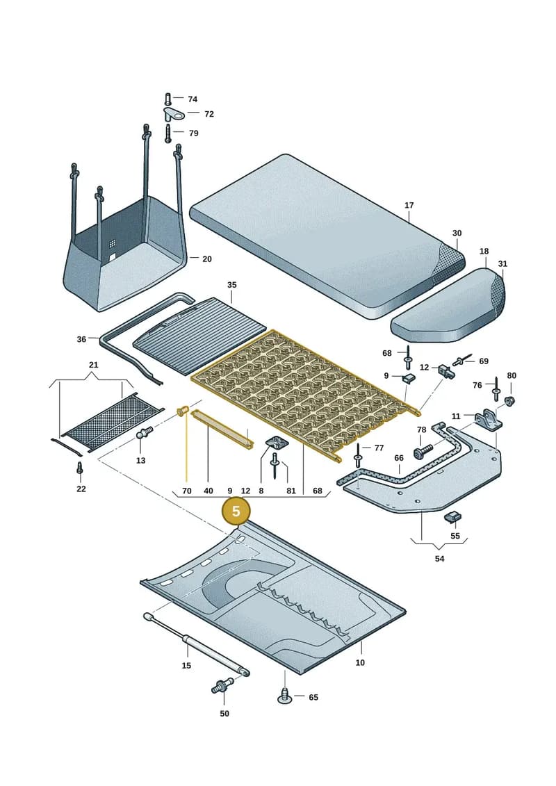 7LA067065C — Volkswagen Caravelle (2019-2024) diagram 7ep067000, position 5