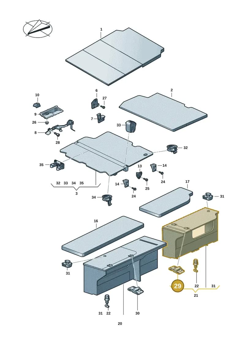 7LA067077 — Volkswagen Caravelle (2019-2024) diagram 7ep067040, position 29