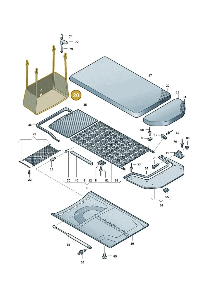 7LA067091 — Volkswagen Caravelle (2019-2024) diagram 7ep067000, position 20