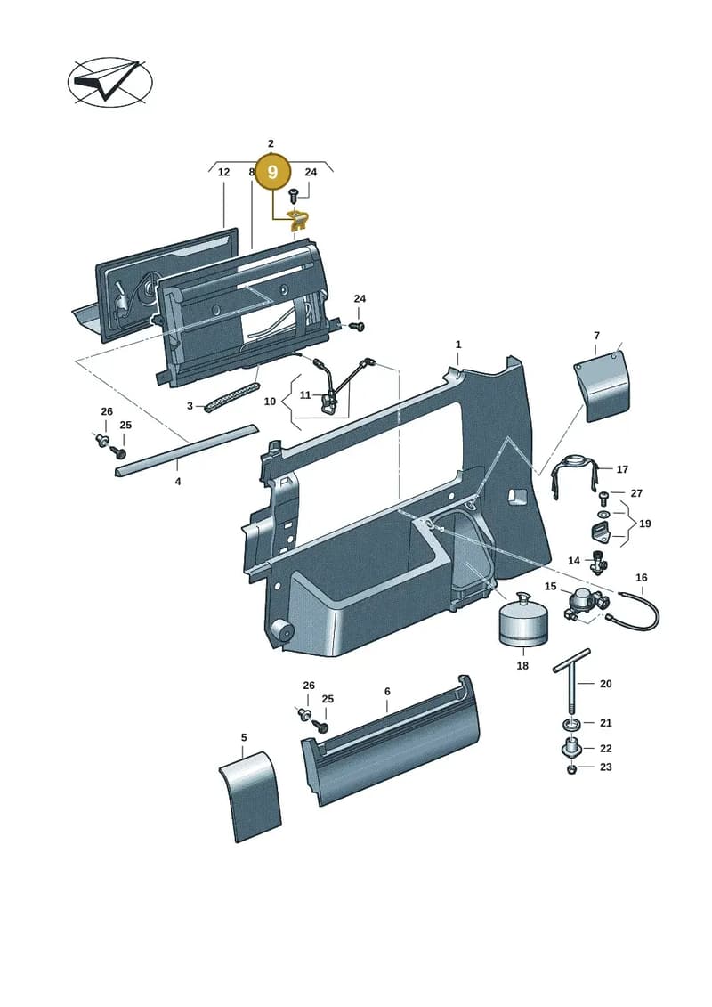 7LA067108 — Volkswagen Caravelle (2019-2024) diagram 7ep068050, position 9