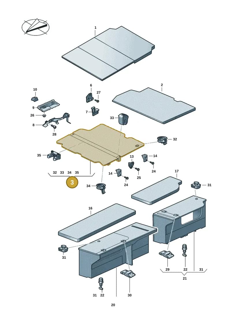 7LA067131BJ44 — Volkswagen Caravelle (2019-2024) diagram 7ep067040, position 3