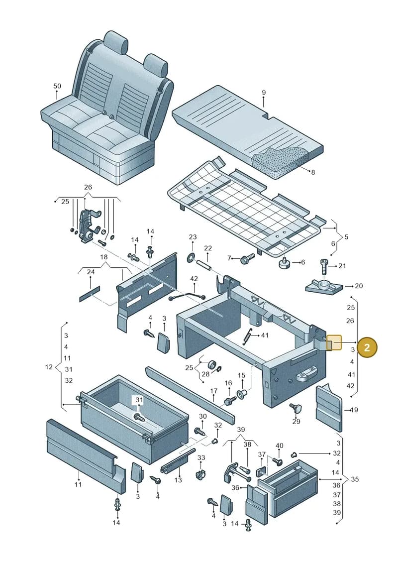 7LA067231B — Volkswagen Caravelle (2019-2024) diagram 452067300, position 2