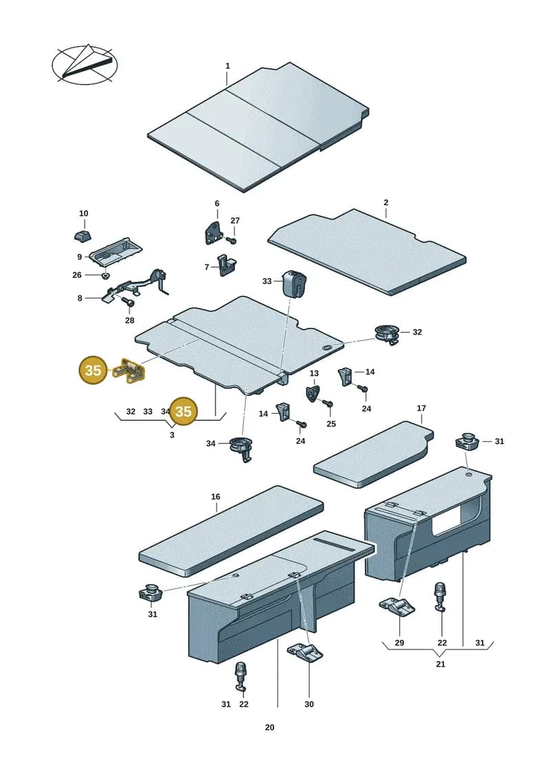 7LA067261 — Volkswagen Caravelle (2019-2024) diagram 7ep067040, position 35