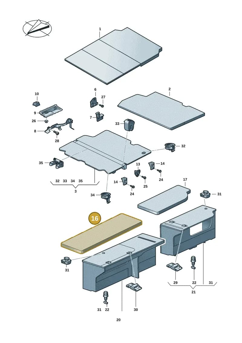 7LA067319ATL6 — Volkswagen Caravelle (2019-2024) diagram 7ep067040, position 16