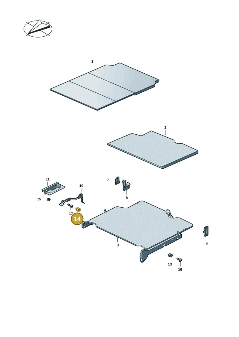 7LA067392A — Volkswagen Caravelle (2019-2024) diagram 7ep067050, position 14