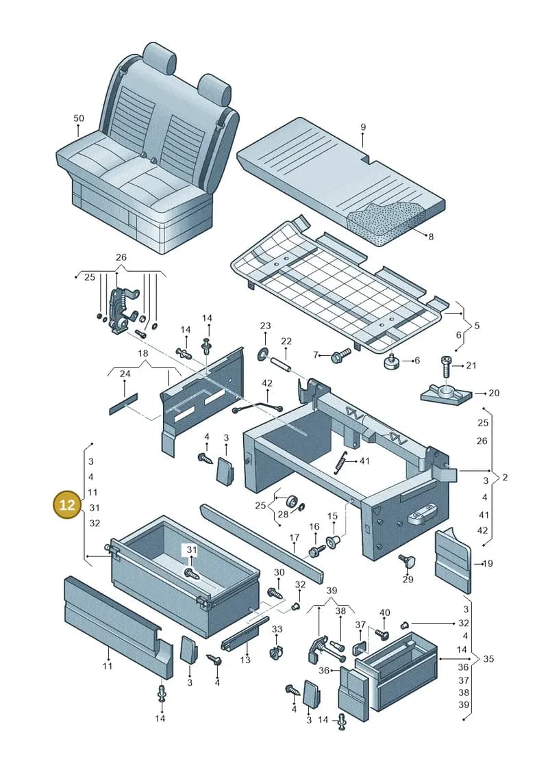 7LA067461 — Volkswagen Caravelle (2019-2024) diagram 452067300, position 12