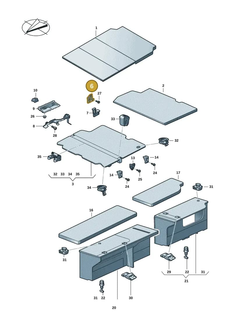 7LA067927 — Volkswagen Caravelle (2019-2024) diagram 7ep067040, position 6