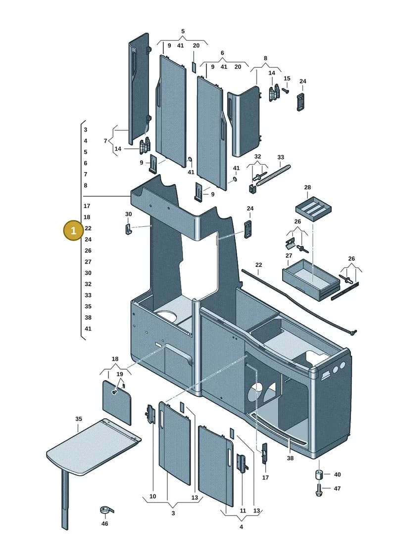 7LA068003AP8BO — Volkswagen Caravelle (2019-2024) diagram 7ep068000, position 1