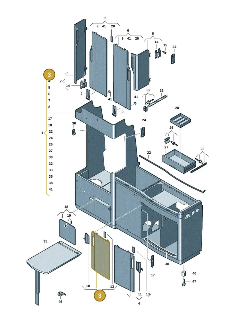 7LA068051C9CO — Volkswagen Caravelle (2019-2024) diagram 7ep068000, position 3