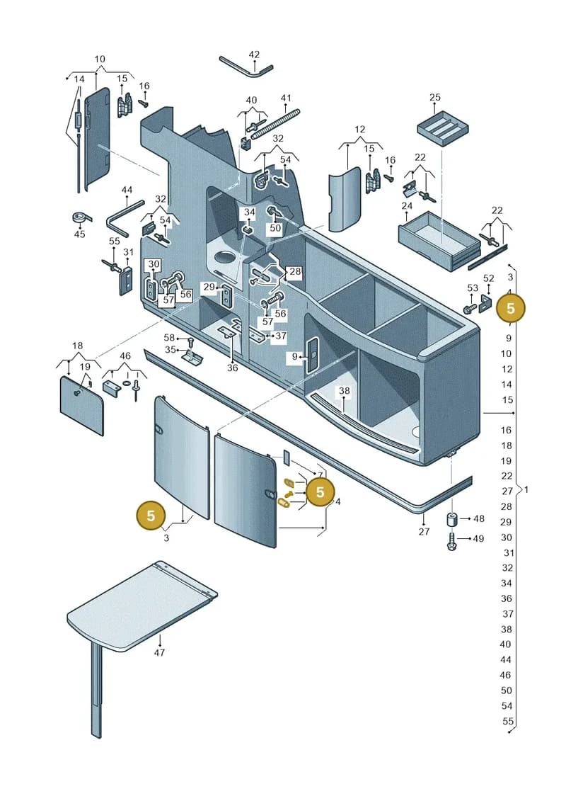 7LA0685078Q8 — Volkswagen Caravelle (2019-2024) diagram 613068000, position 5