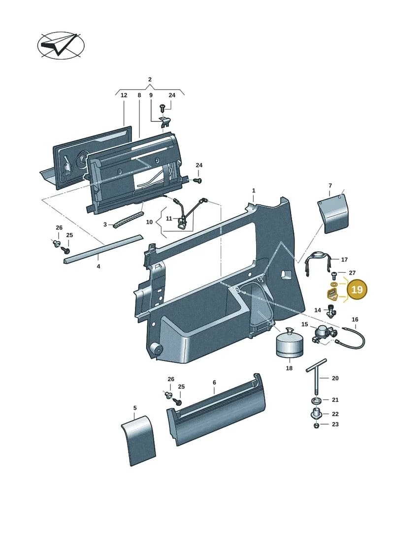 7LA068641A — Volkswagen Caravelle (2019-2024) diagram 7ep068050, position 19