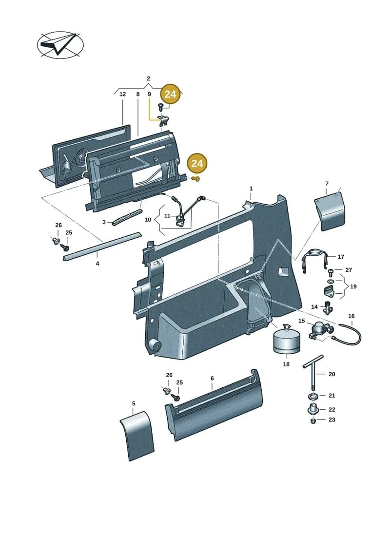 7LA069033A — Volkswagen Caravelle (2019-2024) diagram 7ep068050, position 24