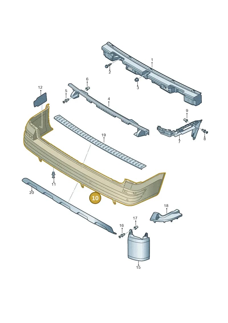 7LA807417H9B9 — Volkswagen Transporter Multivan (2019-2024) diagram 861807500, position 10