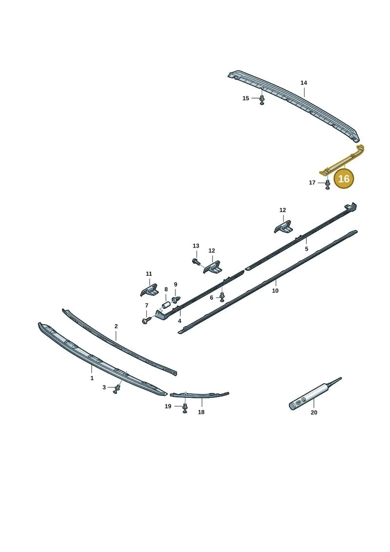 7LA807531041 — Volkswagen Transporter Multivan (2019-2024) diagram 7ep804020, position 16