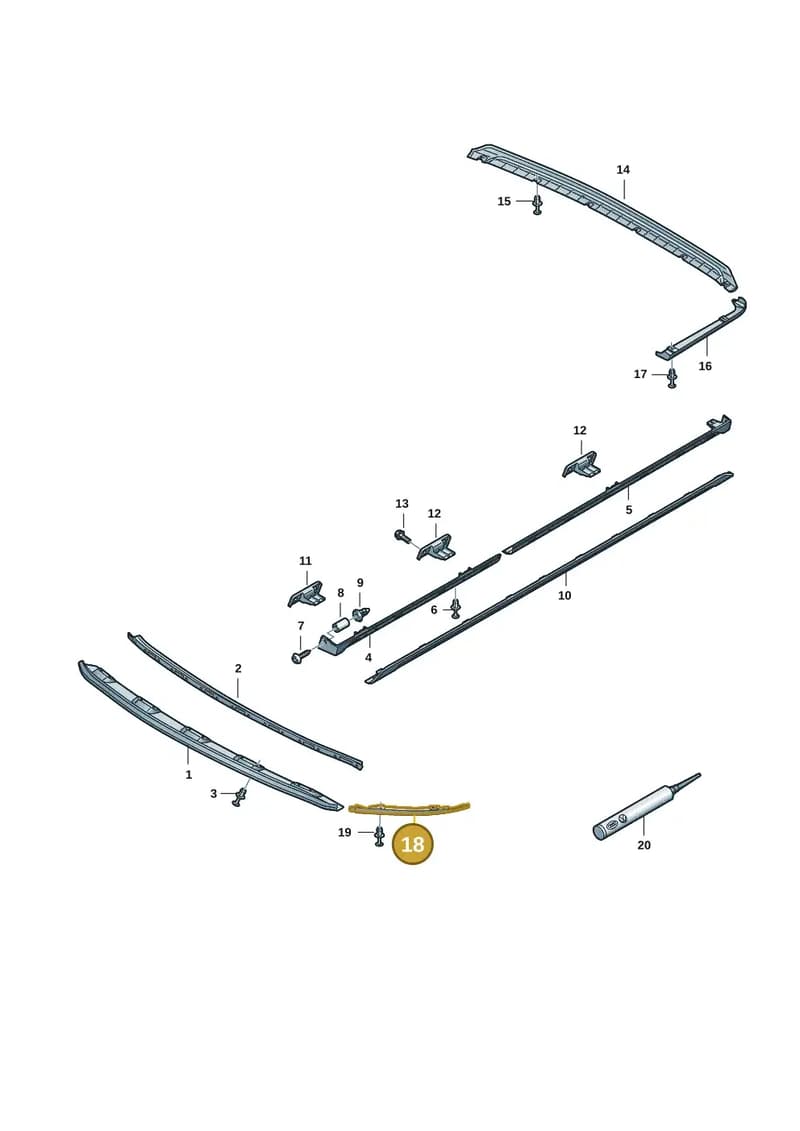 7LA807820041 — Volkswagen Transporter Multivan (2019-2024) diagram 7ep804020, position 18