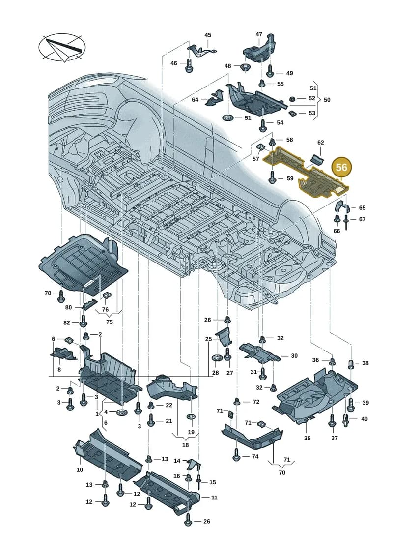 7LA825101D — Volkswagen Transporter Multivan (2019-2024) diagram 7em825000, position 56