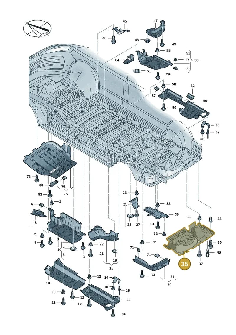 7LA825193D — Volkswagen Transporter Multivan (2019-2024) diagram 7em825000, position 35