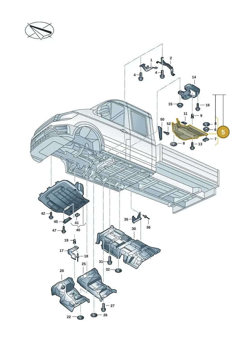 7LA825205L — Volkswagen Transporter Single Cab (2019-2024) diagram 7fp825000, position 5