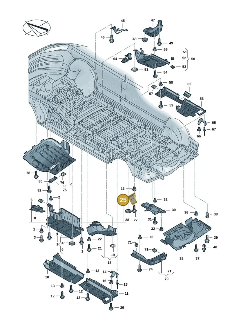7LA825215 — Volkswagen Transporter Multivan (2019-2024) diagram 7em825000, position 25