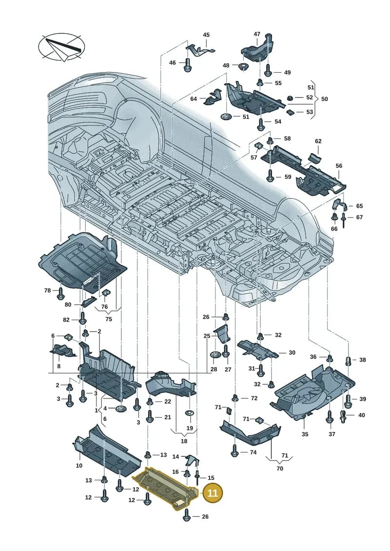 7LA825312G — Volkswagen Transporter Multivan (2019-2024) diagram 7em825000, position 11