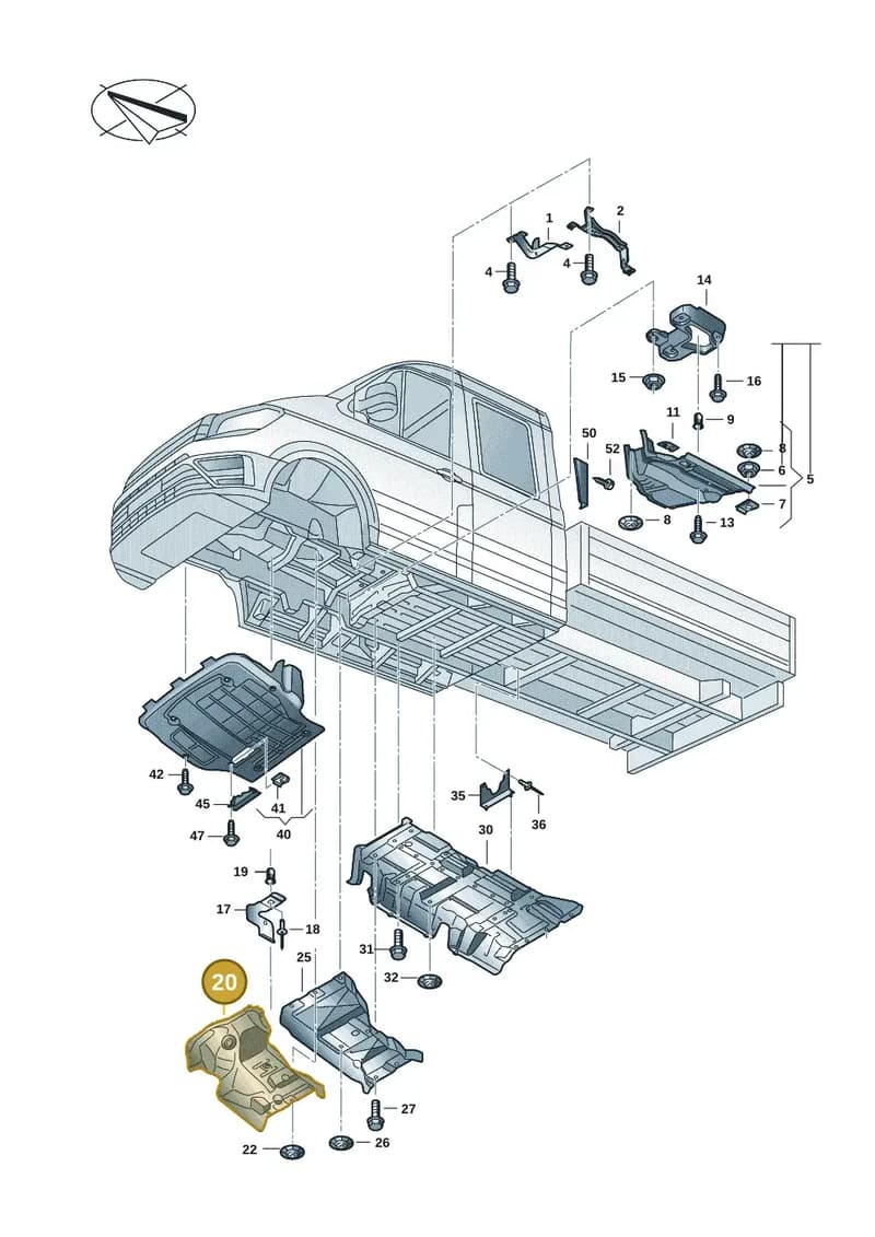 7LA825651F — Volkswagen Transporter Single Cab (2019-2024) diagram 7fp825000, position 20