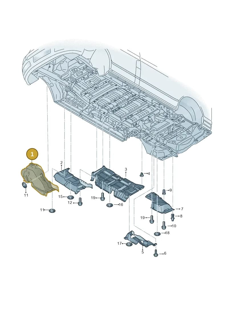 7LA825651F — Volkswagen Transporter Multivan (2019-2024) diagram 7em825010, position 1