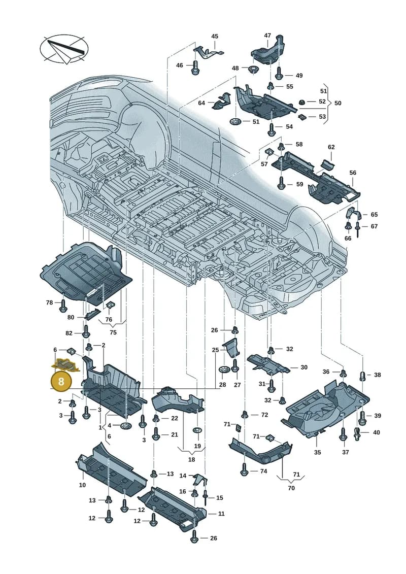 7LA825962C — Volkswagen Transporter Multivan (2019-2024) diagram 7em825000, position 8