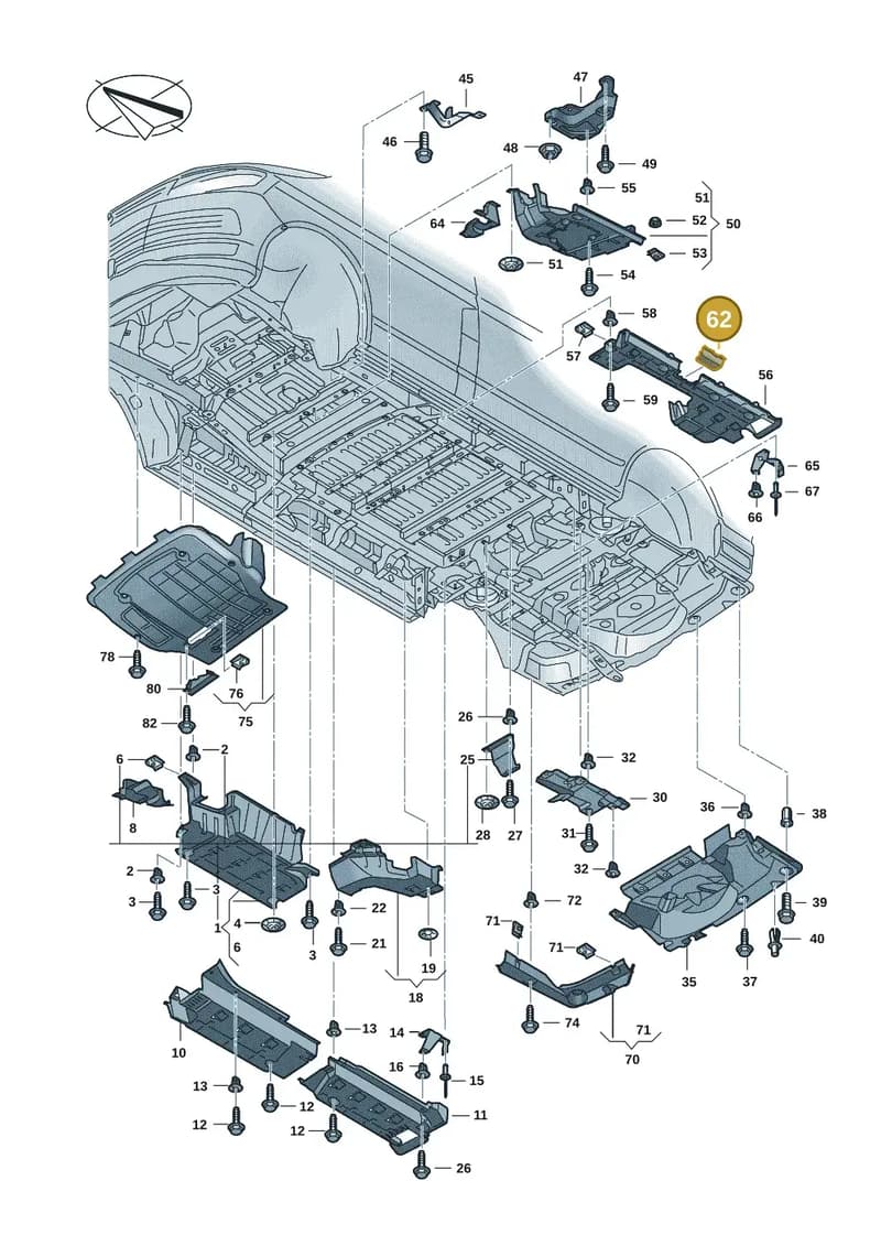 7LA825967C — Volkswagen Transporter Multivan (2019-2024) diagram 7em825000, position 62