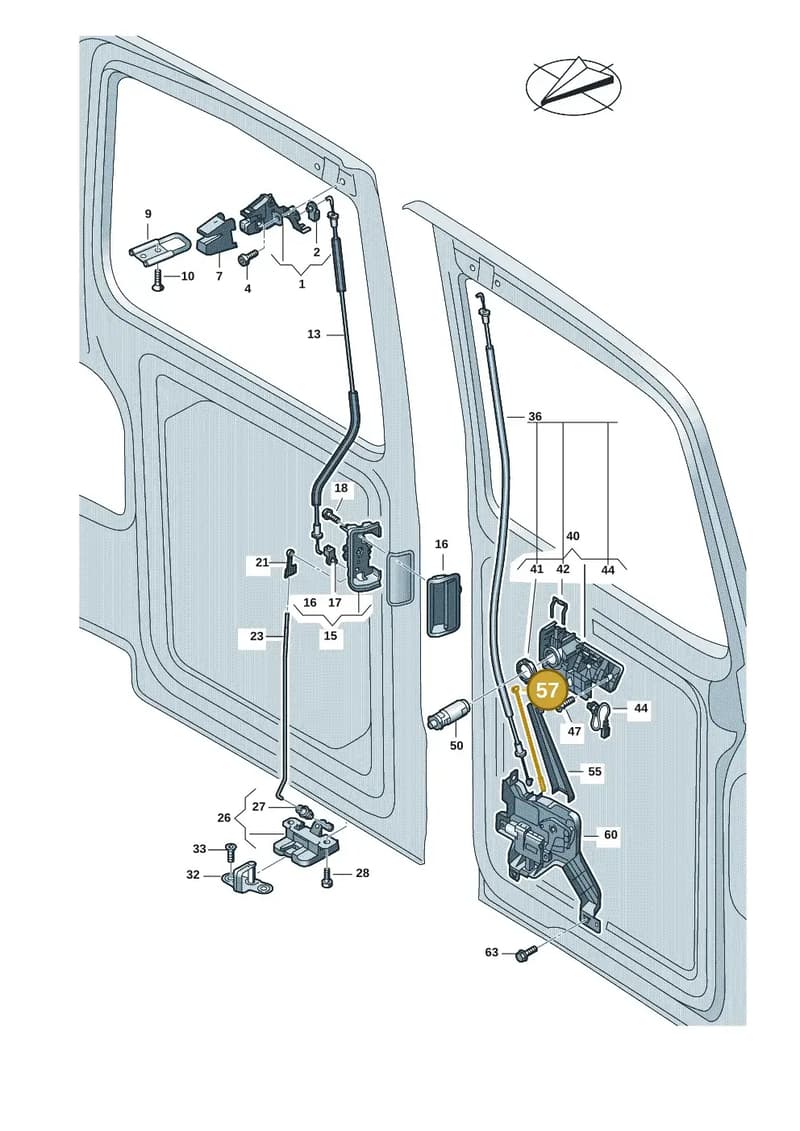 7LA827406 — Volkswagen Caravelle (2019-2024) diagram 7ep827300, position 57