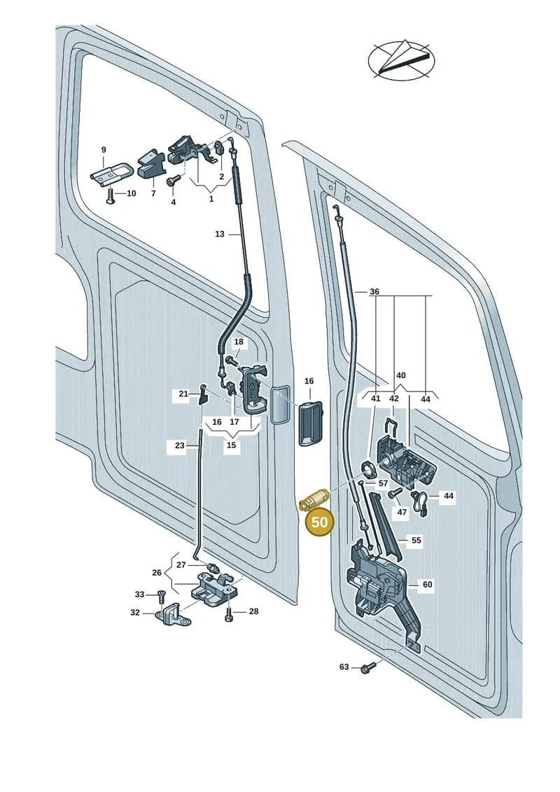 7LA827737Y — Volkswagen Caravelle (2019-2024) diagram 7ep827300, position 50