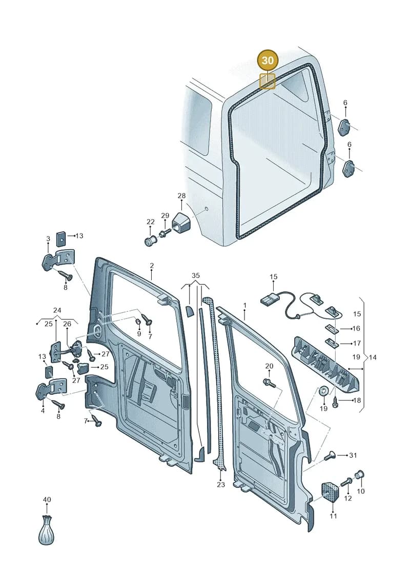 7LA829193AB — Volkswagen Caravelle (2019-2024) diagram 410827500, position 30