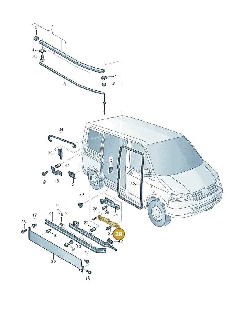 7LA843647 — Volkswagen Transp. caravelle (2011-2015) diagram 410843500, position 29