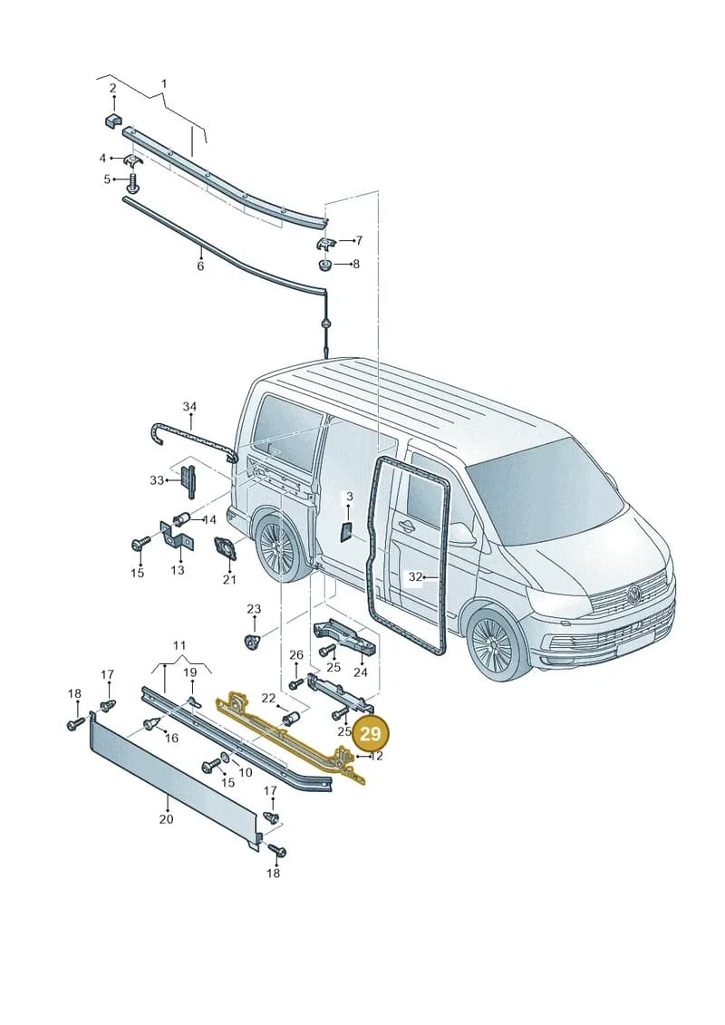 7LA843648 — Volkswagen Transporter Multivan (2019-2024) diagram 861843500, position 29