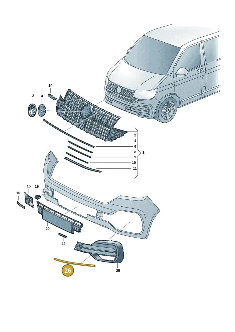 7LA853066A2ZZ — Volkswagen Transporter Multivan (2019-2024) diagram 7e0853000, position 26