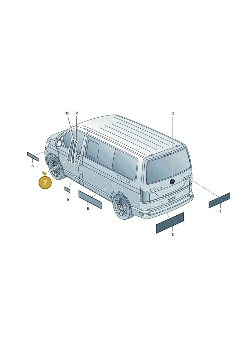 7LA853675ANDPJ — Volkswagen Caravelle (2019-2024) diagram 7em853080, position 7