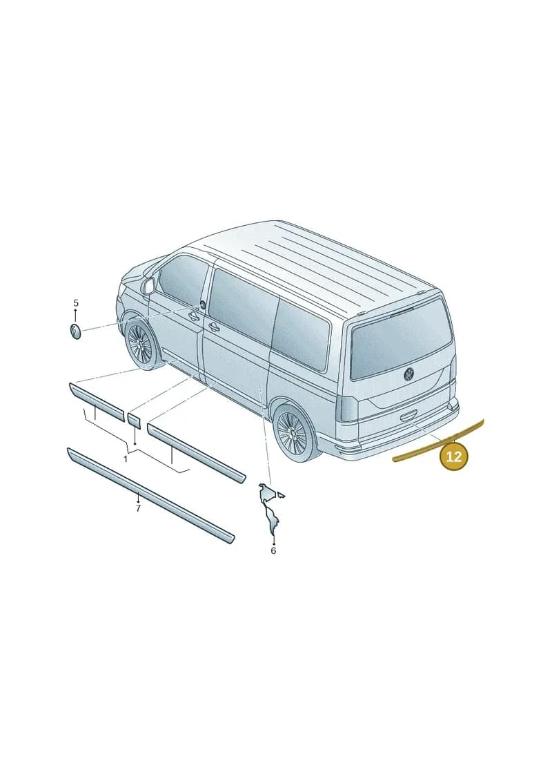 7LA8537509V6 — Volkswagen Transporter Multivan (2019-2024) diagram 861853800, position 12